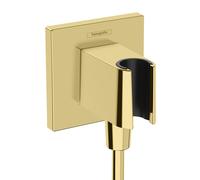 Hansgrohe FixFit E attacco a parete, con supporto doccia, 26889, Colorazione: Ottica in oro lucido