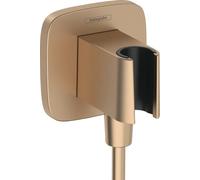 Attacco a parete Hansgrohe FixFit Q, con supporto doccia, 26887, Colorazione: Bronzo spazzolato - 26887140
