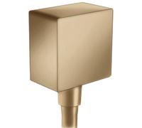 Raccordo per tubo flessibile Axor Starck FixFit a misura di mano con dispositivo antiriflusso e angolo in plastica, colorazione: bronzo spazzolato