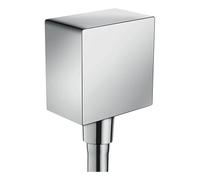 Raccordo per tubo flessibile Axor Starck FixFit a misura di mano con dispositivo antiriflusso e angolo in plastica, colorazione: cromo