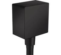 Raccordo per tubo flessibile Axor Starck FixFit a misura di mano con dispositivo antiriflusso e angolo in plastica, colorazione: Nero opaco