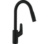 hansgrohe Focus M41 mitigeur de cuisine 240, douchette extractible, 2 jets, 31815670, 31815670, Colorazione: Nero opaco