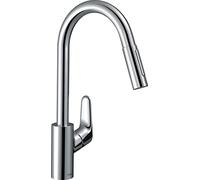 hansgrohe Focus M41 Miscelatore cucina monocomando 240, doccetta estraibile, 2 getti, sBox, cromo, 73880000