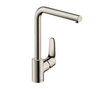 Hansgrohe Focus E2 - Miscelatore monocomando 280 per lavello con braccio di erogazione girevole, simil inox 31817800