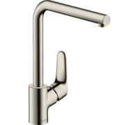 Hansgrohe Focus E2 - Miscelatore monocomando 280 per lavello con braccio di erogazione girevole, simil inox 31817800