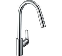 Hansgrohe Focus M41 - Miscelatore da lavello M4116-H240 con doccetta estraibile, sBOX, cromato 73880000