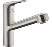 hansgrohe Focus M42 mitigeur monocommande de cuisine M42 150, bec extractible, 1 jet, sBox, 71829800, 71829800, Colorazione: Finitura in acciaio inox