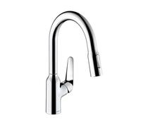 Hansgrohe Focus M42 miscelatore monocomando cucina 180, doccia estraibile, 2 getti, Colorazione: cromo