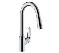 hansgrohe Focus M42 mitigeur monocommande de cuisine M42 220, douchette coulissante, 2 jets, 71800000, 71800000, Colorazione: cromo