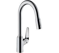 Hansgrohe Focus M42 miscelatore monocomando cucina 220, doccia estraibile, 2 getti, sBox, Colorazione: cromo