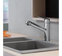 hansgrohe Focus M42 rubinetto da cucina, estraibile, orientabile, 71814000, Focus M42 cromo []