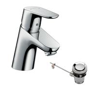 hansgrohe Focus Miscelatore monocomando lavabo 70 con tirante cromo, 31730000