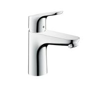 hansgrohe Miscelatore Lavabo Focus, ComfortZone 100mm, Risparmio Energetico (CoolStart), Risparmio Idrico (EcoSmart), con Scarico a Tirante, Cromo, 31621000