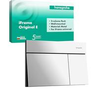 hansgrohe iFrame Element E - Placca di comando WC con doppio scarico, compatibile con hansgrohe iFrame cassetta di risciacquo da incasso per WC, cromo, 66003000