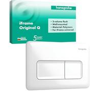 hansgrohe iFrame Original Q - Placca di comando WC con doppio scarico, compatibile con hansgrohe iFrame cassetta di risciacquo da incasso per WC, bianco, 66001450