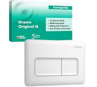 hansgrohe iFrame Original Q - Placca di comando WC con doppio scarico, compatibile con hansgrohe iFrame cassetta di risciacquo da incasso per WC, bianco opaco, 66001700