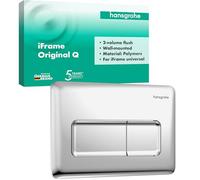 hansgrohe iFrame Original Q - Placca di comando WC con doppio scarico, compatibile con hansgrohe iFrame cassetta di risciacquo da incasso per WC, cromo, 66001000