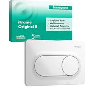 hansgrohe iFrame Original S - Placca di comando WC con doppio scarico, compatibile con hansgrohe iFrame cassetta di risciacquo da incasso per WC, bianco, 66002450