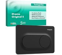 hansgrohe iFrame Original S - Placca di comando WC con doppio scarico, compatibile con hansgrohe iFrame cassetta di risciacquo da incasso per WC, nero opaco, 66002670