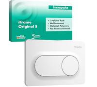 hansgrohe iFrame Original S - Placca di comando WC con doppio scarico, compatibile con hansgrohe iFrame cassetta di risciacquo da incasso per WC, bianco opaco, 66002700