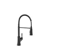 hansgrohe Joleena 04792670 - Rubinetto da cucina commerciale nero con spruzzatore estraibile, per lavello da cucina, nero opaco, altezza 49,3 cm