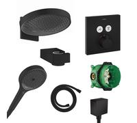 hansgrohe LivaFine sistema doccia, termostatico, 15671670#Set3, LivaFine nero opaco [Rubinetteria Bagno > Sistemi Doccia da Incasso]