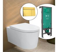 hansgrohe LivaFine WC sospeso con AquaFall Flush, SET completo con elemento incasso iFrame e placca di azionamento Element E, 61187450+66003990#SET, LivaFine bianco [WC > WC con Elementi Incasso]