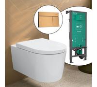 hansgrohe LivaFine WC sospeso con AquaHelix Flush, SET completo con elemento incasso iFrame e placca di azionamento Element E, 61188450+66003140#SET, LivaFine bianco [WC > WC con Elementi Incasso]