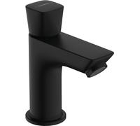 hansgrohe Logis - Rubinetto lavabo per acqua fredda senza scarico, Miscelatore lavabo risparmio idrico (EcoSmart) per bagno/WC ospiti con altezza bocca 79 mm, nero opaco, 71120670