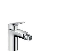hansgrohe Logis - Rubinetto per bidet con scarico a tirante, Miscelatore monocomando per bidet con altezza bocca 100 mm, cromo, 71200000