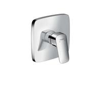 hansgrohe Logis - Rubinetto per doccia incasso per 1 utenza, Miscelatore monocomando quadrato per iBox universal, cromo, 71605000
