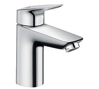 hansgrohe Logis - Rubinetto per lavabo con scarico a tirante, Miscelatore lavabo risparmio idrico (EcoSmart) con altezza bocca 93 mm, cromo, 71100000
