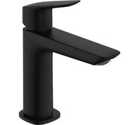 hansgrohe Logis - Rubinetto per lavabo senza scarico, risparmio energetico (CoolStart), Miscelatore lavabo risparmio idrico (EcoSmart) con altezza bocca 110 mm, nero opaco, 71255670
