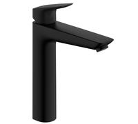 hansgrohe Logis Mitigeur de lavabo, ComfortZone190, bonde à tirette, saillie 166mm, 71090670, 71090670, Colorazione: nero opaco