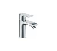 hansgrohe Metris 31080001, rubinetto moderno per lavabo da bagno, facile da installare, 1 maniglia, 1 foro, alto 17,8 cm, cromato, S
