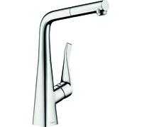 Hansgrohe Metris New - Miscelatore monocomando 320 per cucina, con erogatore estraibile, cromato 14821000