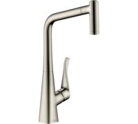 Hansgrohe Metris New - Miscelatore monocomando per cucina 320 con doccetta estraibile, simil inox 14820800