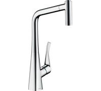 hansgrohe Metris M71 Miscelatore cucina monocomando 320, doccetta estraibile, 2 tipi di getto, Cromo, 14820000