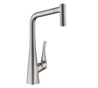 hansgrohe Metris M71 rubinetto da cucina, con sBox, orientabile, estraibile, 73801800, sBox Metris M71 acciaio inox spazzolato [Rubinetteria da Cucina > Rubinetti da Cucina]