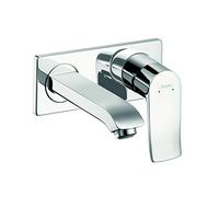 hansgrohe Metris Miscelatore monocomando lavabo ad incasso a parete con bocca erogazione 16.5 cm, bassa pressione, cromo, 31251000