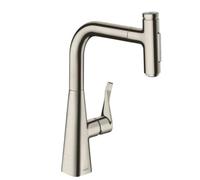 hansgrohe Metris M71 Mitigeur monocommande de cuisine M71 240, douchette coulissante, 2 jets, sBox, 73817800, 73817800, Colorazione: Finitura in acciaio inox