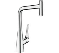 hansgrohe Metris Select M71 Miscelatore cucina monocomando 320, bocca d'erogazione estraibile, 1 tipo di getto, Cromo, 14884000