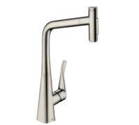 hansgrohe Metris Select M71 Miscelatore cucina monocomando 320, doccetta estraibile, 2 getti, sBox, acciaio inox, 73816800