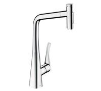 hansgrohe Metris Select M71 Mitigeur monocommande de cuisine 320, douchette coulissante, 2 jets, sBox, 73816000, 73816000, Colorazione: cromo