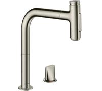hansgrohe Metris Select M71 Rubinetteria cucina 2 fori 200, doccetta estraibile, 2 getti, sBox, acciaio inox, 73818800