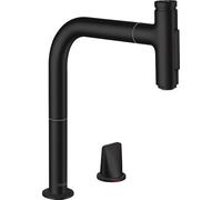 hansgrohe Metris Select M71 Rubinetteria cucina 2 fori 200, doccetta estraibile, 2 getti, sBox, nero opaco, 73818670
