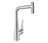 hansgrohe Metris Select M71 rubinetto da cucina, con sBox, estraibile, orientabile, 73816800, sBox Metris Select M71 acciaio inox spazzolato [Rubinetteria da Cucina > Rubinetti da Cucina]
