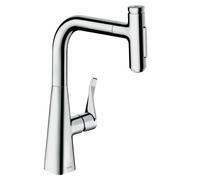 hansgrohe Metris Select M71 rubinetto da cucina, estraibile, orientabile, 73822000, Metris Select M71 cromo [Rubinetteria da Cucina > Rubinetti da Cucina]