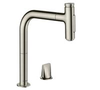 hansgrohe Metris Select M71 rubinetto da cucina, orientabile, estraibile, 73819800, Metris Select M71 acciaio inox spazzolato [Rubinetteria da Cucina > Rubinetti da Cucina]