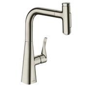 hansgrohe Metris Select M71 rubinetto da cucina, orientabile, estraibile, 73822800, Metris Select M71 acciaio inox spazzolato [Rubinetteria da Cucina > Rubinetti da Cucina]